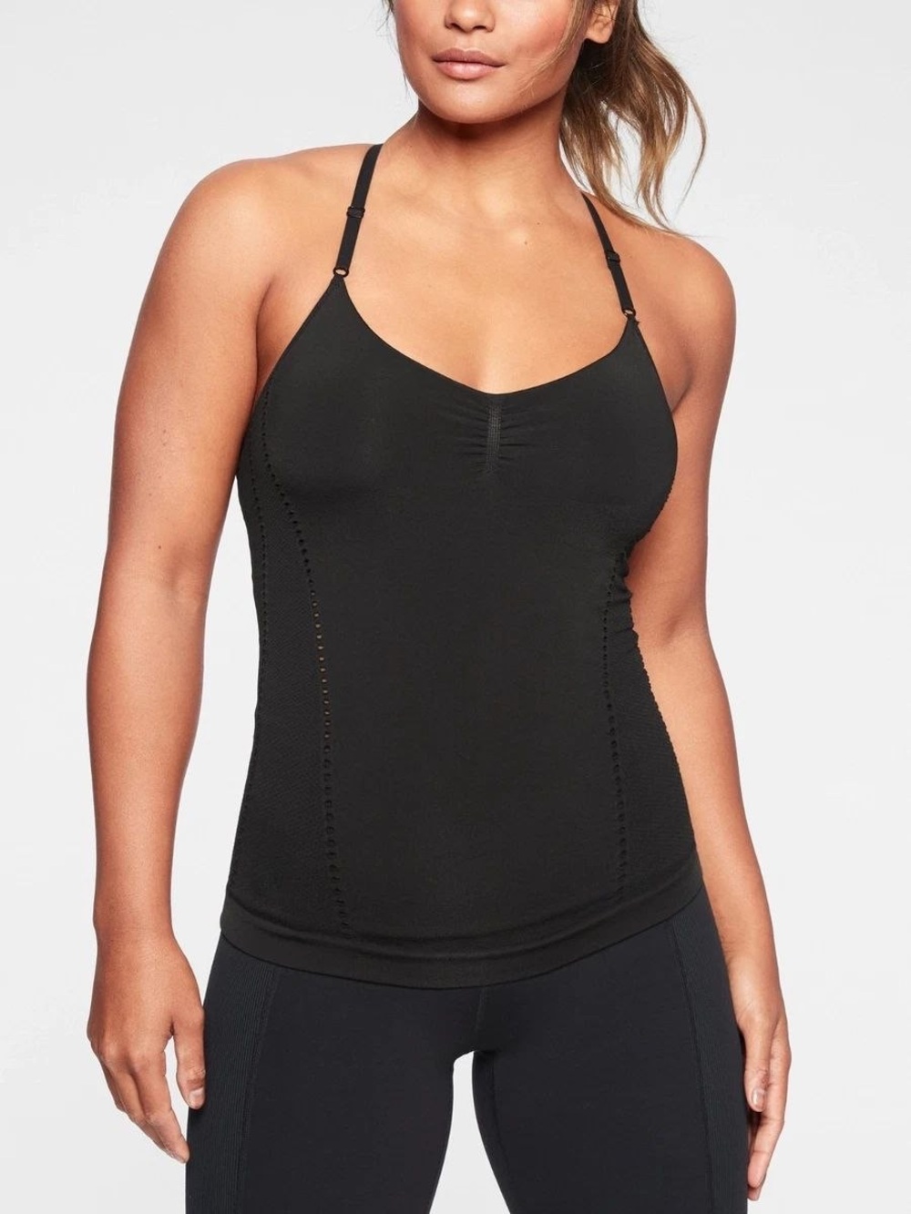 Athleta Black Seamless Strappy Tank Top Size S - Picture 2 of 6